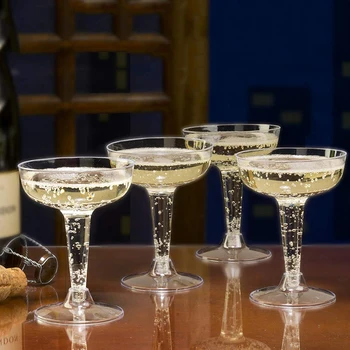 

6pcs Disposable Plastic Red Wine Glass Champagne Flutes Glasses Cocktail Party Wedding Drink Cup Christmas Western Cuisine Cup