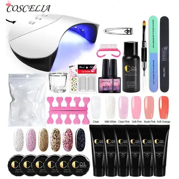 

COSCELIA UV LED USB Lamp Dryer Kit Tools Poly Extension Nail Set With For Manicure Nail Art Sets Nail Polish Gel