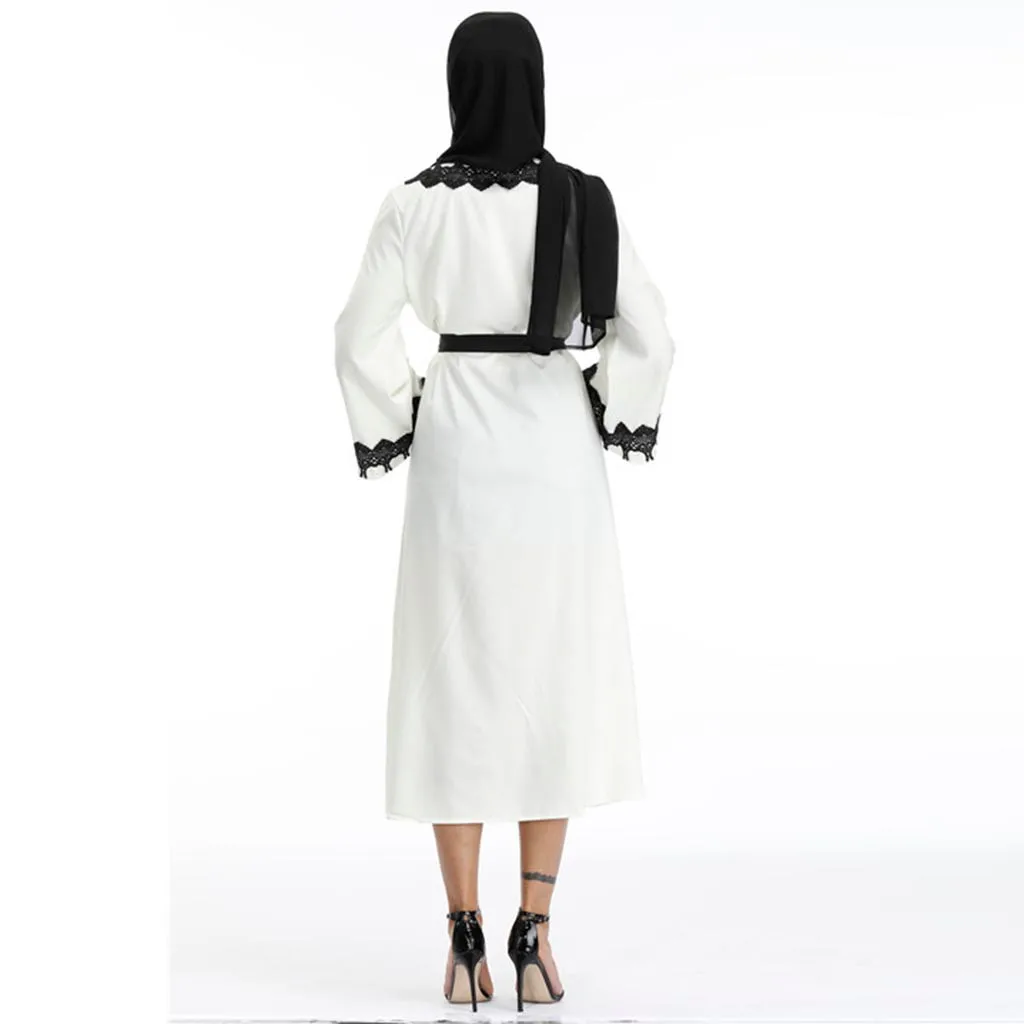 KLV Abayas женская мусульманская одежда однотонный модный бандажный хиджаб макси