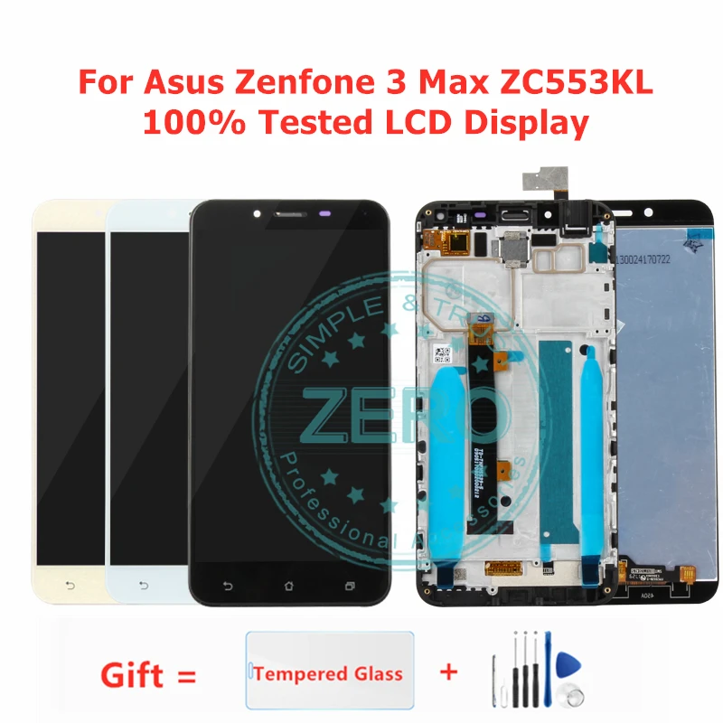 Tested For Asus Zenfone 3 Max Zc553kl Lcd Display Frame Touch Screen Panel For Asus Zc553kl Lcd Digitizer Replacement Parts Mobile Phone Lcd Screens Aliexpress