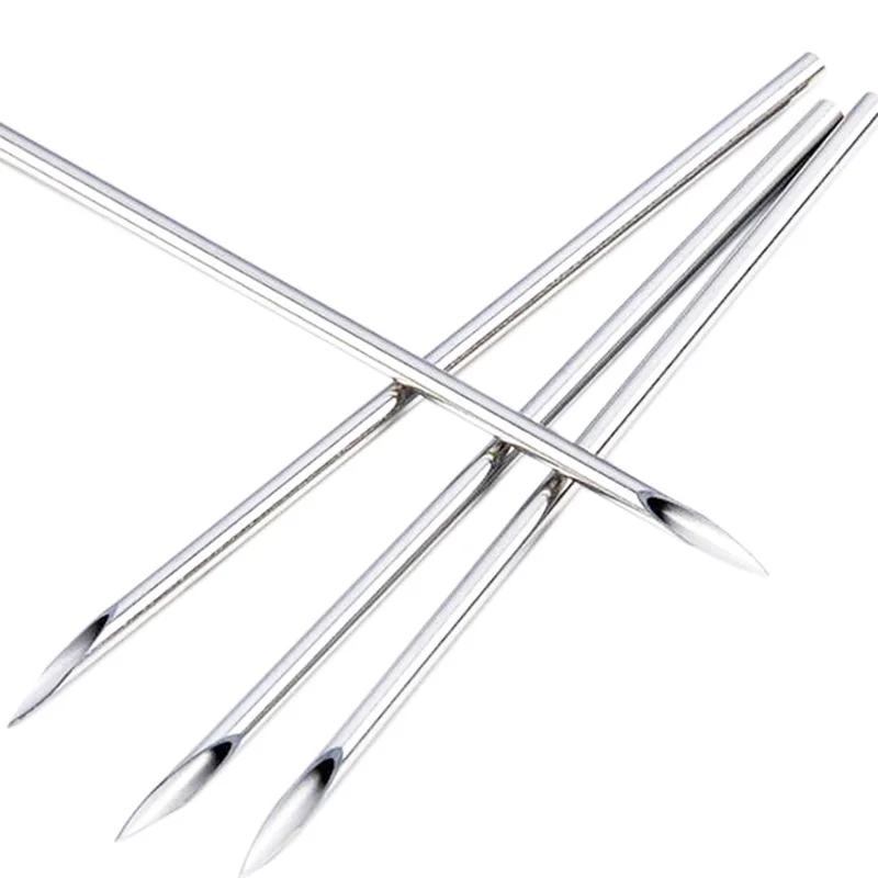 100Pcs Disposable Sterile Body Piercing Needles Medical Tattoo for Navel Nipple Ear Nose Lip Fit Machine | Красота и здоровье
