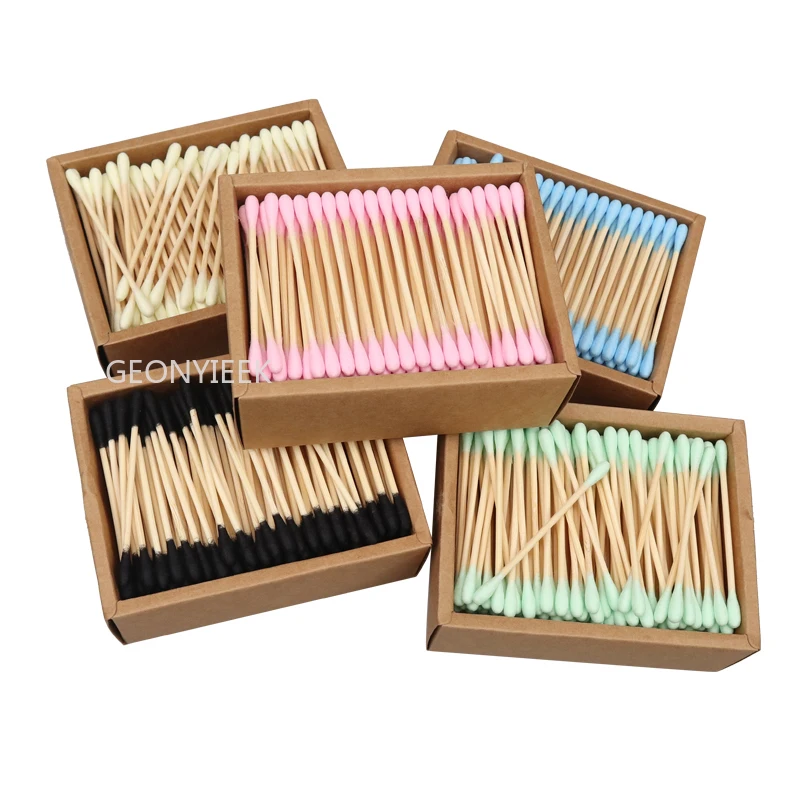 Bamboo-Sticks Buds Cotton-Swab Disposable Ears-Cleaning Makeup Nose Beauty for Double-Head