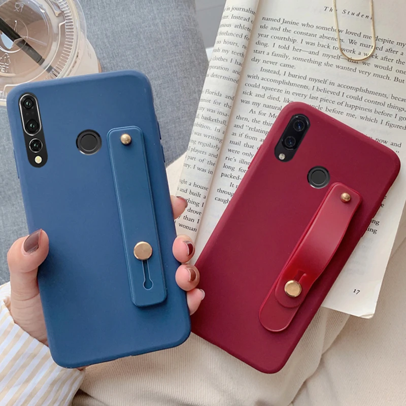 Силиконовый чехол с ремешком на запястье для Huawei Honor View 20 10 9 8 lite 10i 7a 7c pro play 8c 8x7x7s