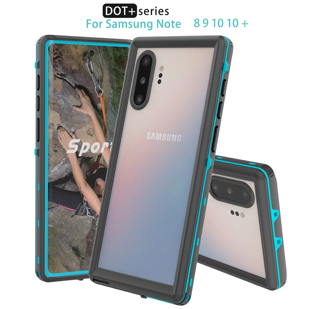 Роскошный Водонепроницаемый чехол для Samsung Galaxy Note8 Note9 Note10 Plus прозрачный с полным