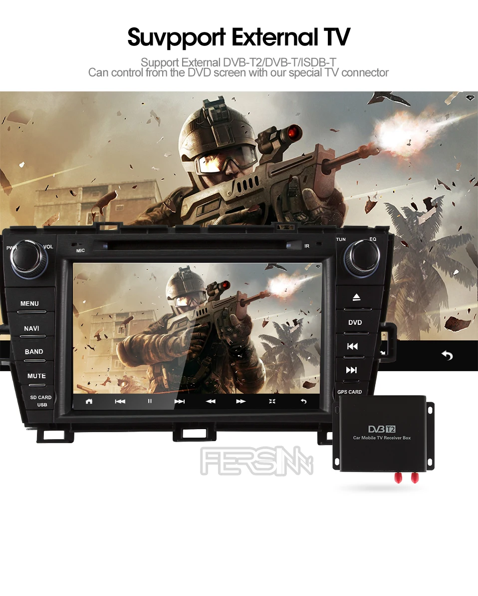 Fersinny android 9,0 автомобильный dvd для Toyota Prius 2009 2010 2011 2012 2013 gps навигации мультимедийный плеер
