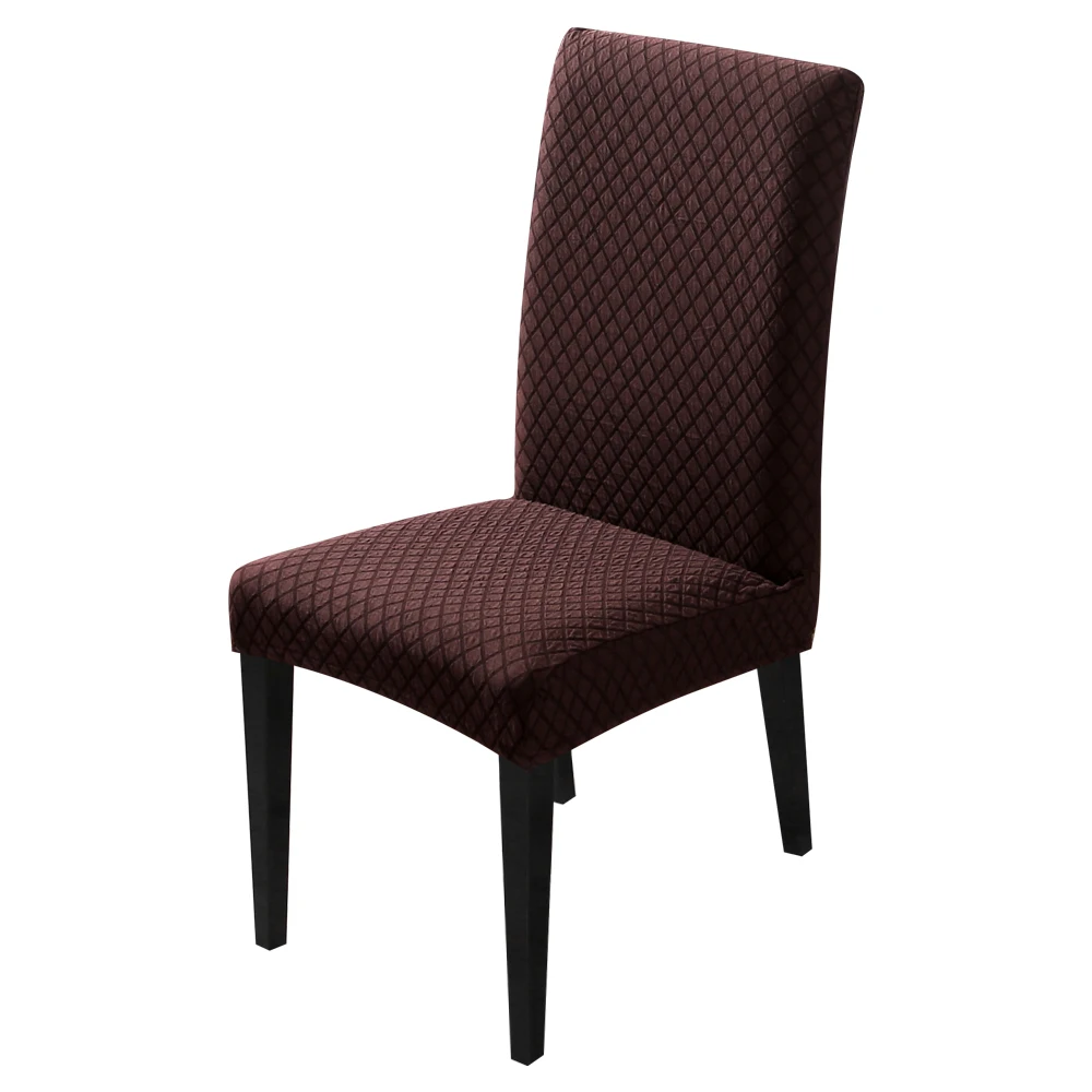 Эластичный чехол для стула, вязанный жаккард, Толстый эластичный протектор для стула, чехлы для стула, чехлы для свадебного банкета, отеля - Цвет: coffee