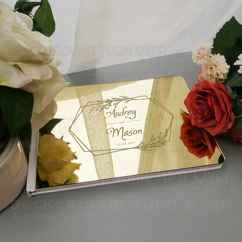 Wedding Personalized Signature Decor Names Date Gifts Guest Book Rustic Alternative Guestbook Blank G041