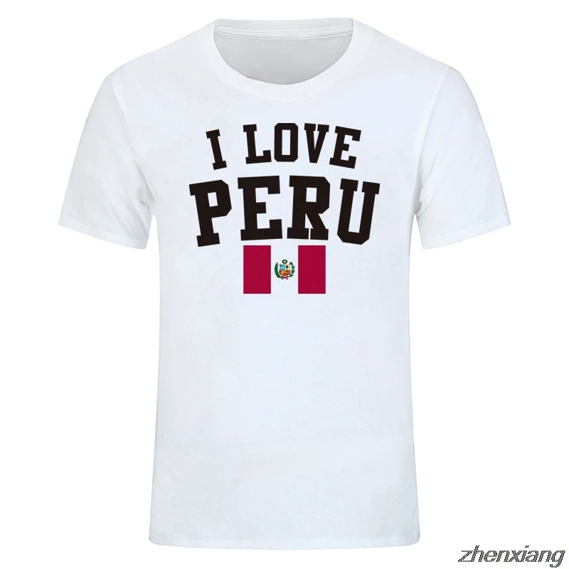 Peru Flag Мужская и женская футболка унисекс забавные белые футболки i love воротник