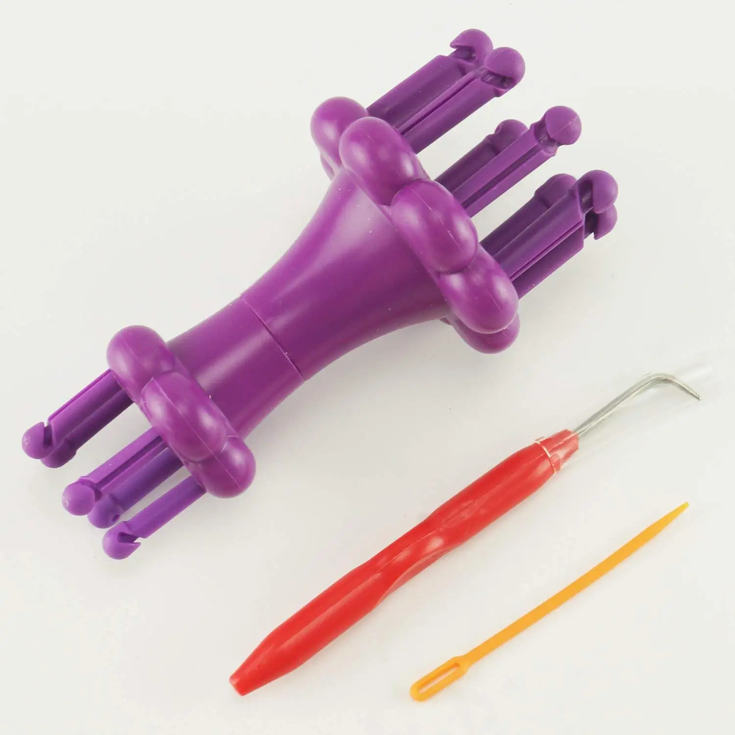 Вязальная катушка ткацкий станок набор вязальная Пряжа Шерстяная веревка крючок инструмент для вязания фиолетовый