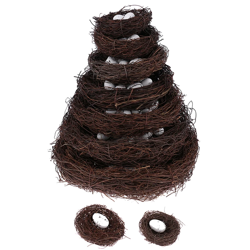 Rattan Nesting Bird Nest Props Handicrafts  Natural Handmade Easter Bird