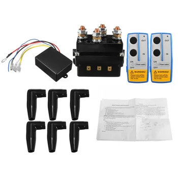 

12V 500A Electric Winch Solenoid Relay 2pcs Wireless Remote Control Rubber Cover For Off Roaders And Recovery Trucks