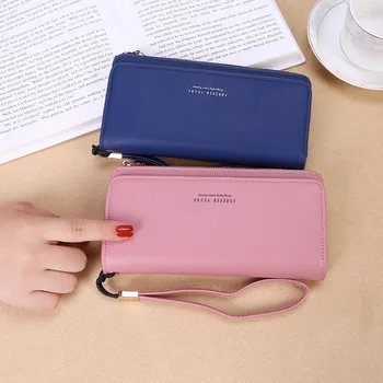 

2020 new ladies wallet women long style Korean version large capacity multi-function wallet wrist birth girl purses for women