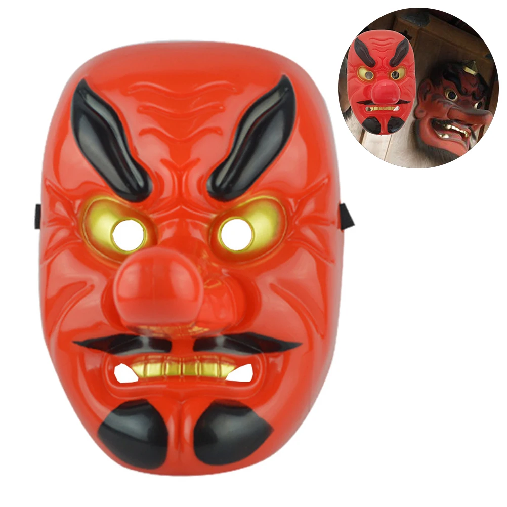 Хэллоуин красный пластик Tengu длинный нос маска ужаса японский войн маска на Хеллоуин для косплея вечерние аксессуары для украшения дома