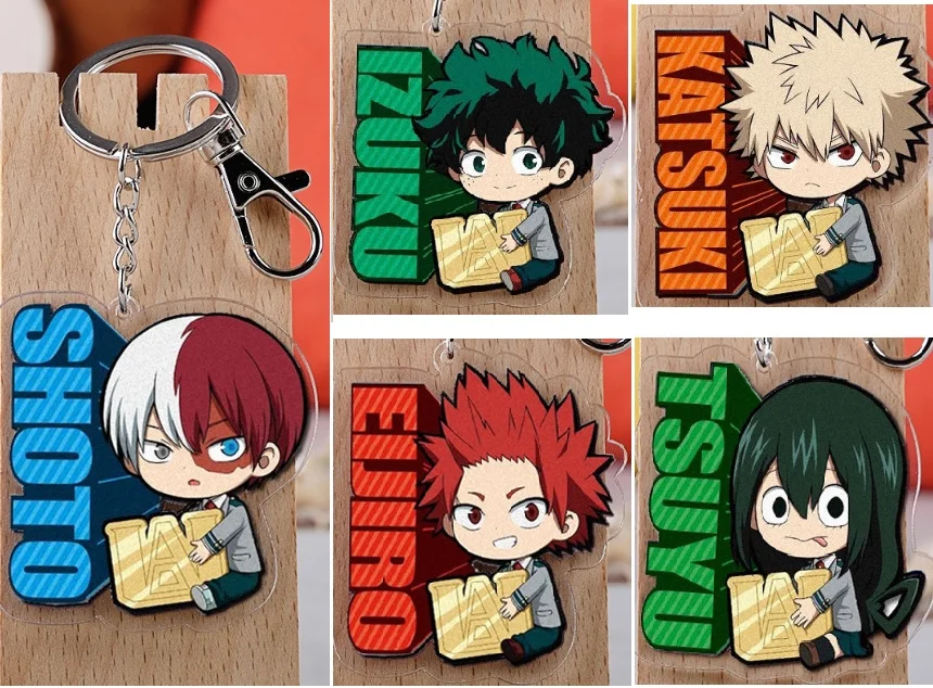 Мой герой Академия японская аниме фигурка bakugo katsuki OCHACO URARAKA Q версия брелок