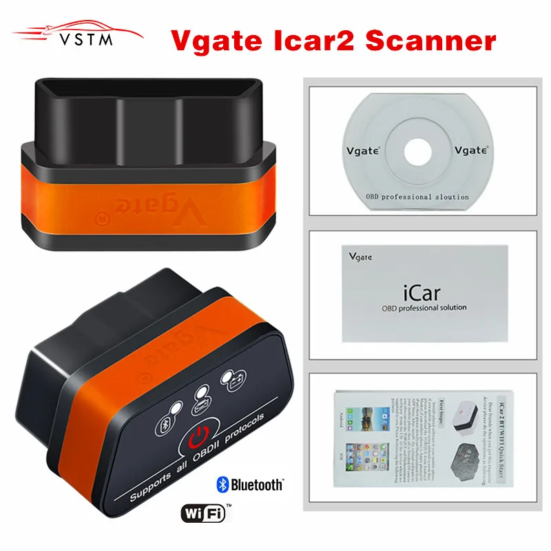 

Vgate icar2 Bluetooth/Wifi OBD2 Diagnostic tool ELM327 Bluetooth OBD2 Scanner Mini ELM 327 WiFi for Android/IOS/PC Code Reader