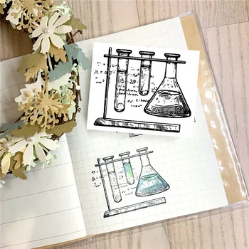 

Chemistry Experiment Equipment Craft Transparent Silicone Stamp for Scrapbooking DIY Photo album Decorative Clear Stamps Sheet