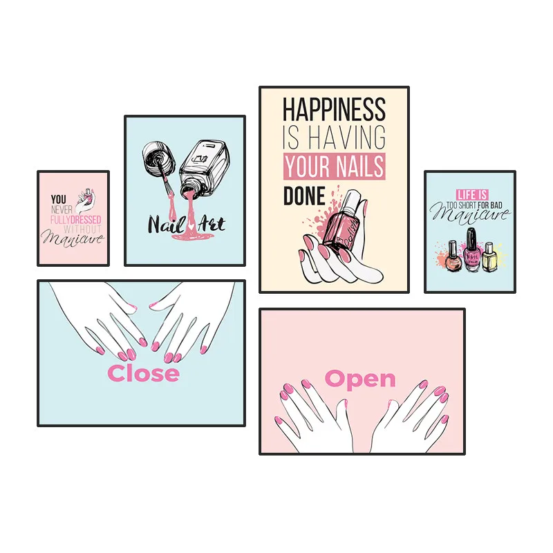 Colorful-Nails-Wall-Art-Canvas-Painting-Makeup-Art-Posters-And-Prints-Nails-Art-Quote-Girl-Room (2)