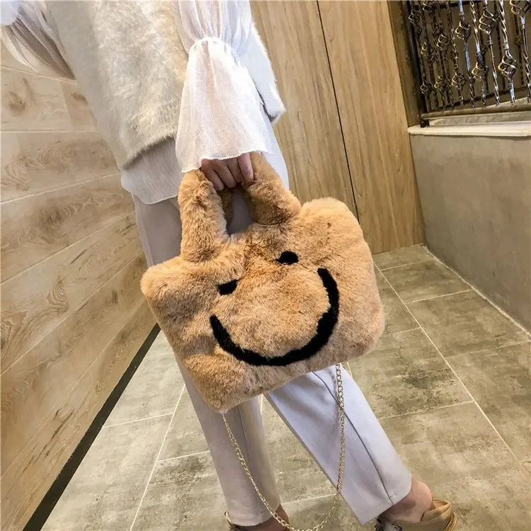

Boutique WOMEN'S Bag Fashion Maomao Bag Cute Smiley Bag with Chain Shoulder Handbag