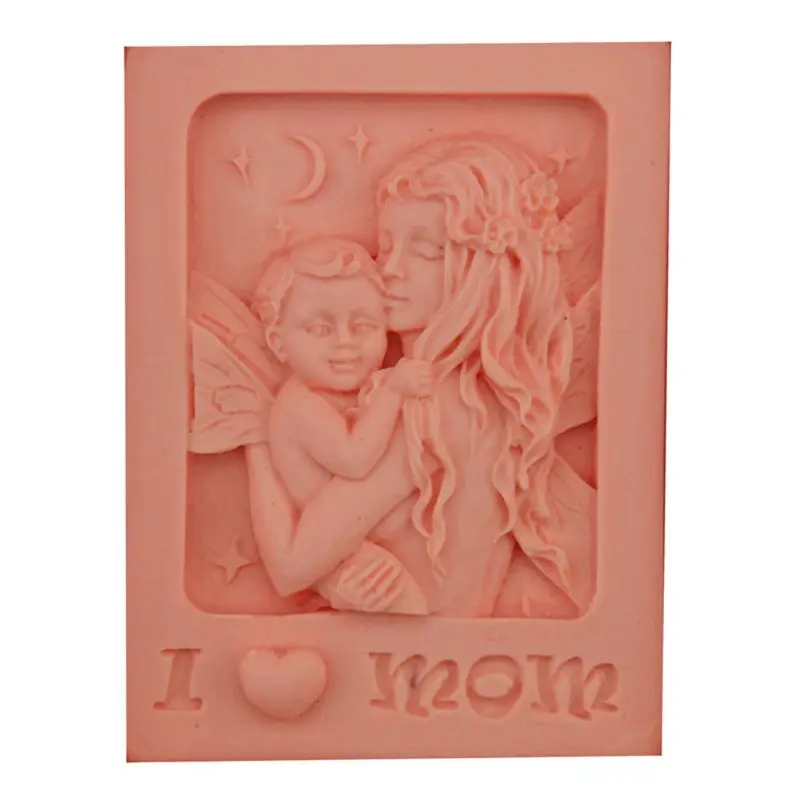 

3D Mom Baby Silicone Soap Mold DIY Clay Candle Making Cake Chocolate Decorating Y1QB