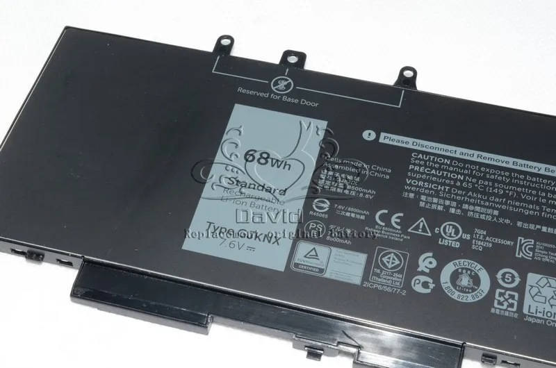 JIGU ноутбук Батарея GJKNX GD1JP для Dell Latitude 5480 5490 5491 5580 E5280 E5580 7,6 V 68WH