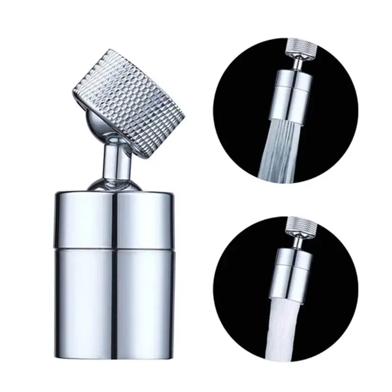 

360-Degree Dual-function Flow Kitchen Sink Aerator Swivel Faucet Sprayer Shower .8GPM Chrome Kitchen Faucet Accessories