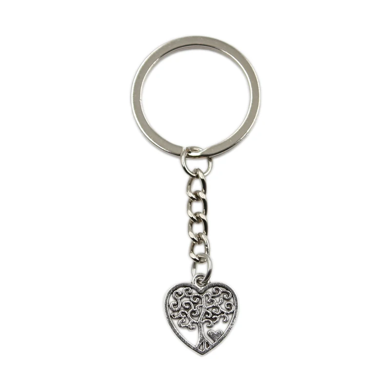 New Fashion Men High Quality Car Keychain DIY Metal Holder Chain Silver Color Heart Life Tree Pendant For Gift | Украшения и