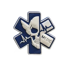 3D PVC Medical PARAMÉDICO Crânio Patches Moral Militar Tactical Remendos Decorativos Borracha Medic Emblemas Para Tampas de Combate Mochila(China)