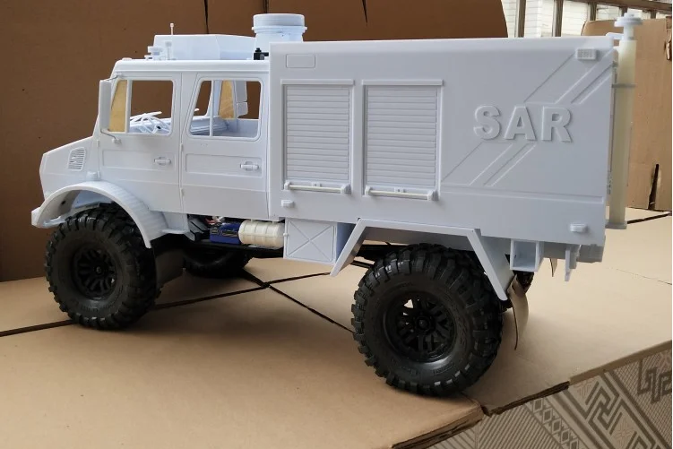 ABS Материал Umimog пожарная машина жесткий корпус подходит для 1/10 Масштаб дистанционного управления автомобиля Traxxass Trx4 TRX-4 рама шасси 324 мм