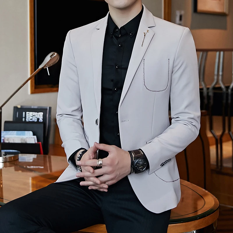 Black shirt with cream blazer Clearance