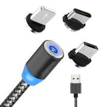 Магнитный Micro USB кабель для iPhone samsung Быстрая зарядка данных провод шнур магнитное зарядное устройство usb type-C micro 2m кабель для мобильного телефона