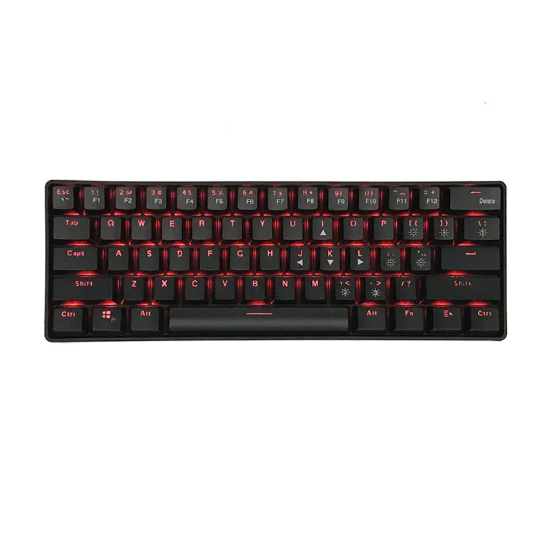 PC Laptop Computer Gaming Mechanical Keyboard 61 Key USB Wireless RGB Backlit Gamer Mini Ergonomics Keyboard For Desktop