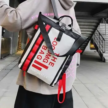 

2020 new simple and stylish portable large capacity Schoolbag printed alphabet student backpack