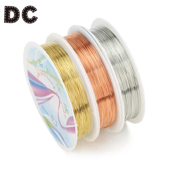 

25meter/Roll Copper Wires Beading Brass Gold Color Ropes Cords Wire 0.3mm for DIY Beaded Jewelry Making Findings Accessories