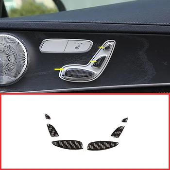 

Real Carbon Fiber For Mercedes Benz E Class W213 E200 E300 GLC C Class W205 X253 2016-19 Seat Button Sequins 3D internal Sticker