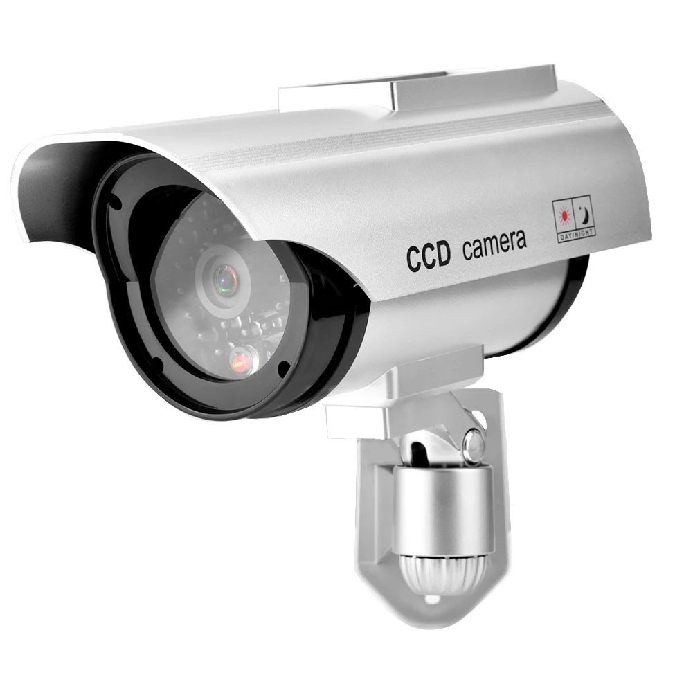 Солнечная энергия пустышка камеры водонепроницаемый CCTV безопасности Фальшивые Камеры с наклейка CCTV мигающий светодиодный свет