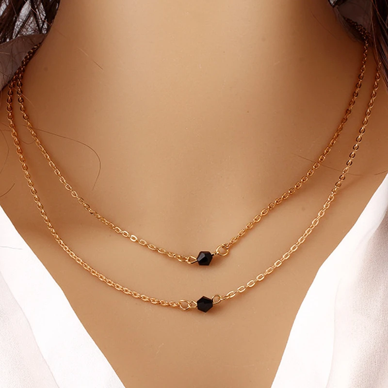 2019 nuevas moda collar con abalorios Bisutería en pares geométrico Simple de gargantillas collares de la joyería de las mujeres|Collares colgantes| - AliExpress