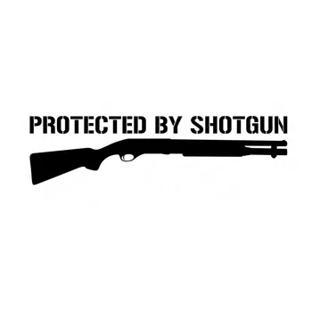 

Dawasaru Protected By Shotgun Car Sticker Personalized Waterproof Decal Laptop Truck Motorcycle Auto Accessories PVC,15cm*4cm