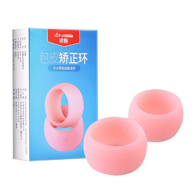 Newest 2pcs Silicone Male Foreskin Corrector Penis Ring Daily Night Glans  Cock Ring Delay Ejaculation Sex Toys For Men Adult - Penis Rings -  AliExpress