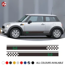 2X 60th Anniversary Styling Decal Car Door Side Stripes Sticker For MINI Cooper S R50 R52 R53 One JCW Accessories