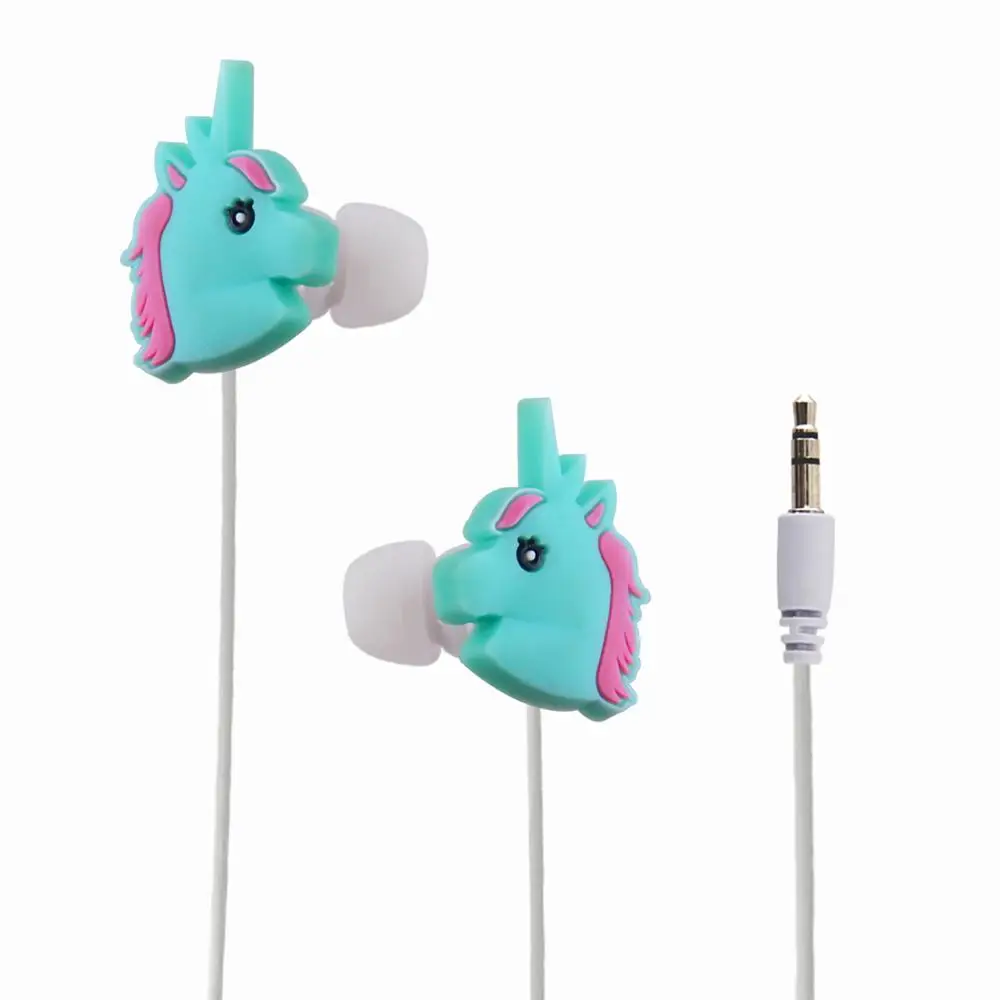 Проводные наушники Moear In Ear 3 5 мм с милым мультяшным единорогом синие