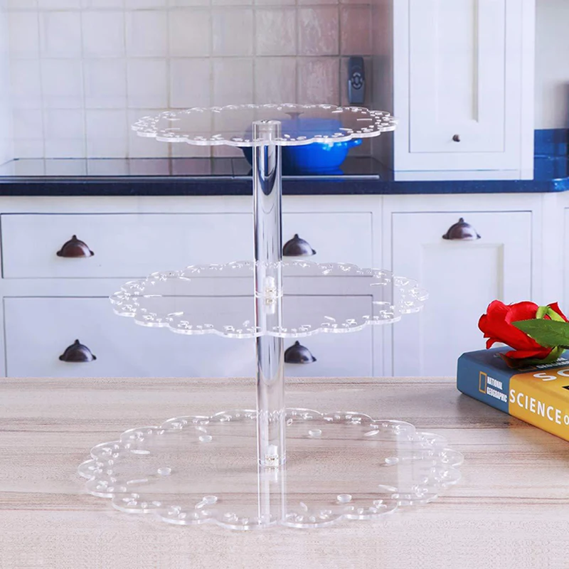 

1X 3 Layers Cupcake Stand Cake Display Rack Cake Holder Afternoon Tea Wedding Plates Party Tableware Bakeware Cake Shop