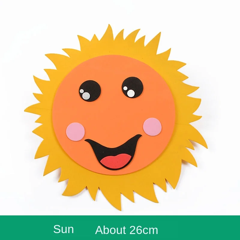 T-N DIY Sky Rainbow Cloud Sun Moon Handmade Wall Stickers Handwork EVA Foam for Kids Learning Educational Wall Decoration Toy handbook stickers decorative stickers decorative labels stickers stationery stickers self adhesive stickers paper stickers adhesive stickers cartoon stickers cartoon sticker
