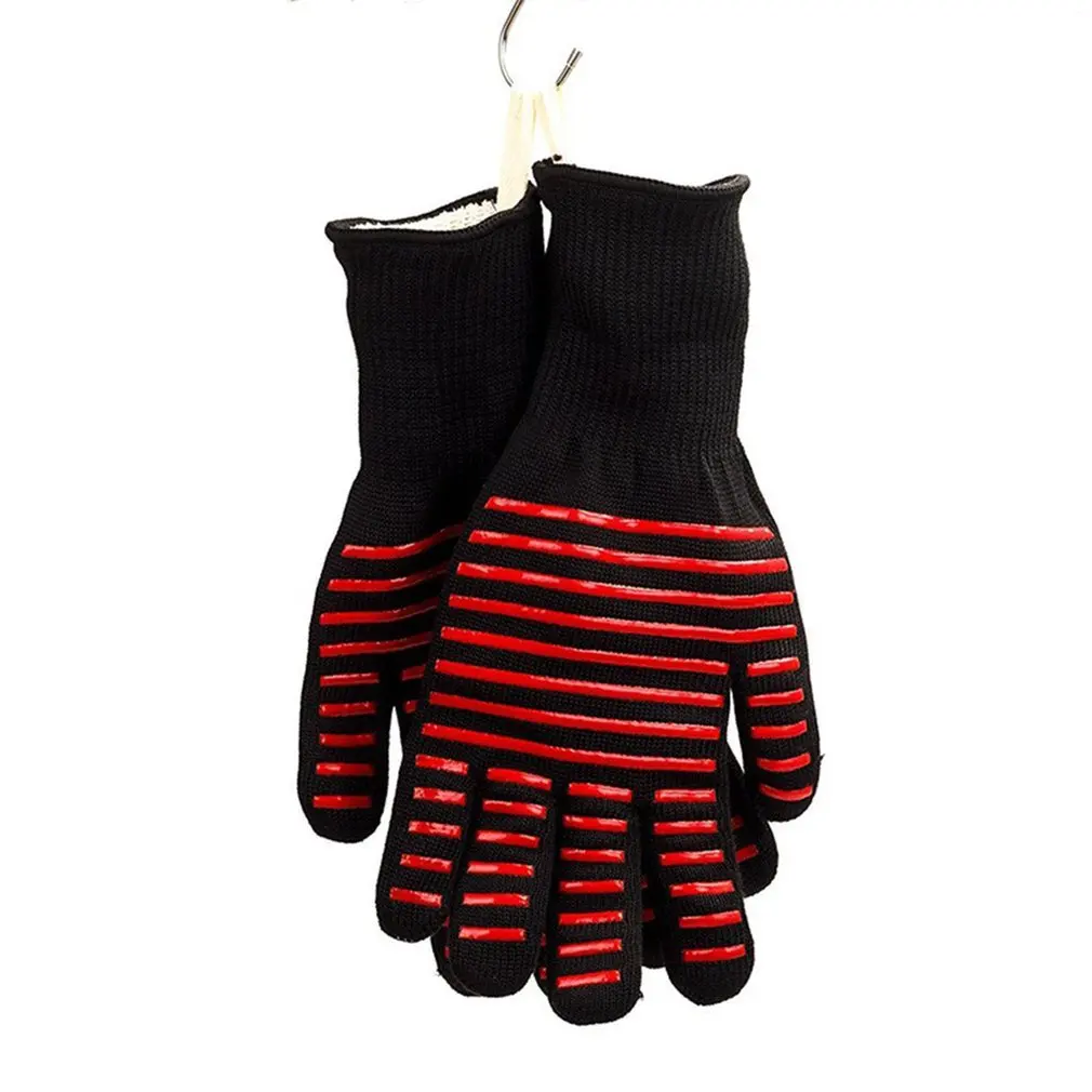 

High Quality Anti-skid Wear-resistant Cotton Gloves 800 Degree Fire Insulation Flame Retardant Glove Suit For BBQ Microwave Oven