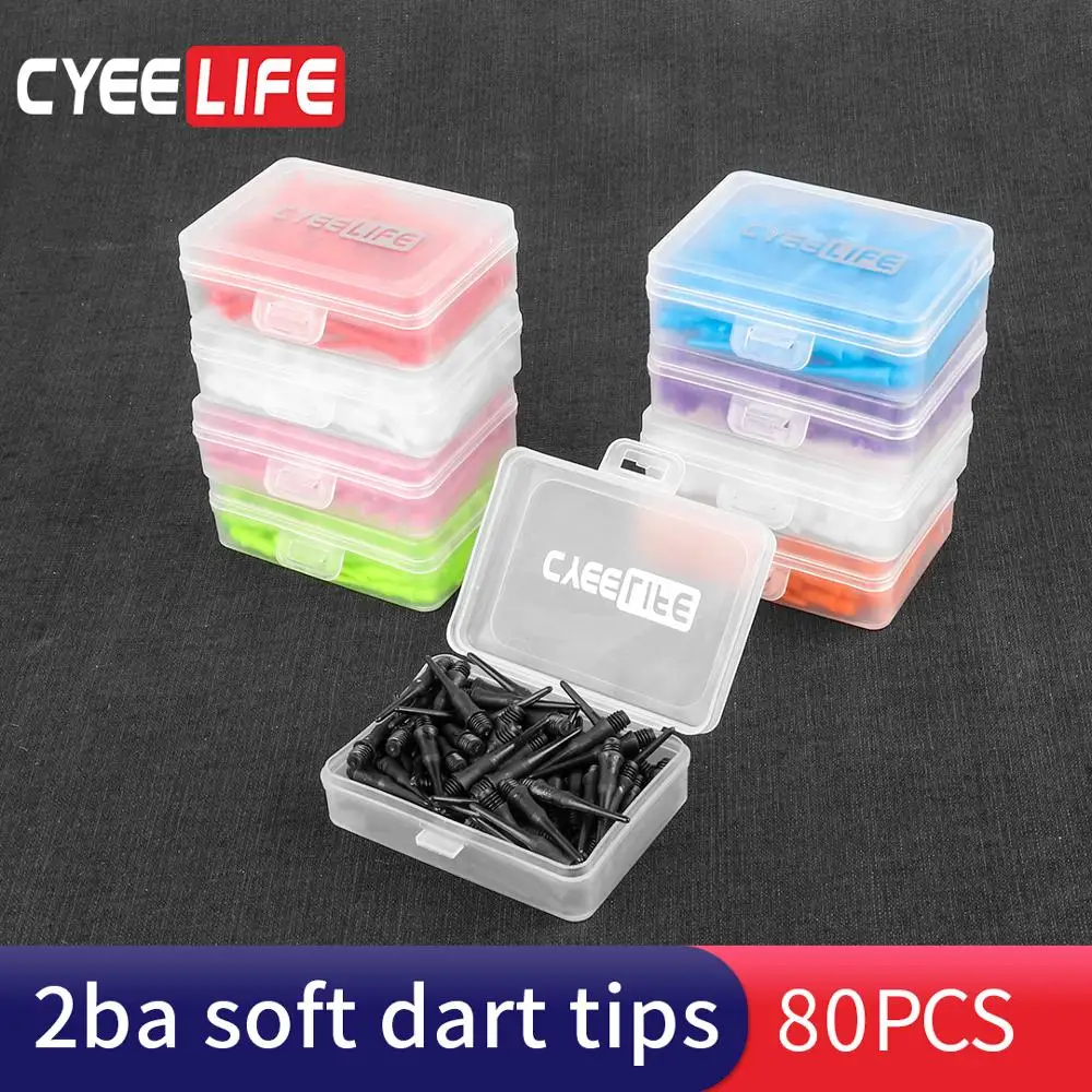 CyeeLife 80PCS Professional Plastic Darts Tips,Replacement Dart Points