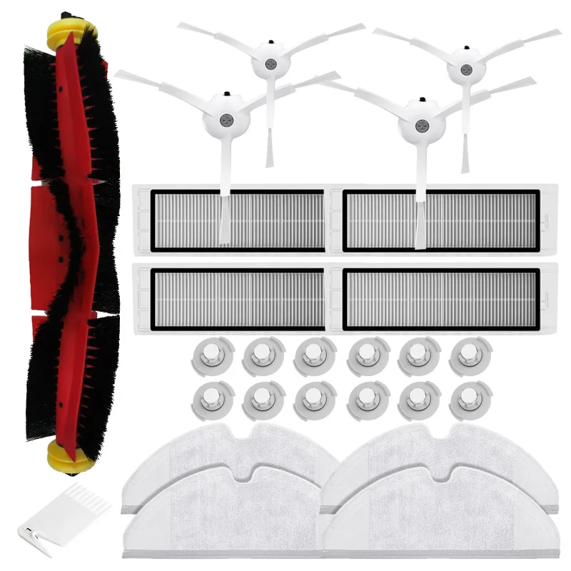 Kit Di Ricambio Completo Per Xiaomi Roborock S6 S5 Max: Spazzola Rullo, Spazzole Laterali In Silicone, Filtri, Panni Mocio E Accessori - 3