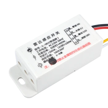 

AC220V Auto Power On Off Microwave R adars Body Delay Sensor Switch for LED Incandescent Light Lamp Module Sensing Light Control