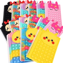 

A5 Pokmon Notebooks Pop It Push Bubbles Pikachu Notebook Cartoon Minnie Unicorn Notebook Silicone Handbook Student Writing Book