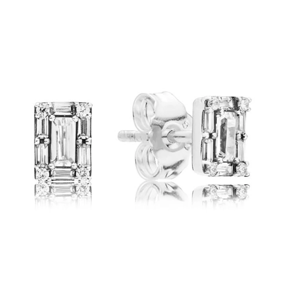 

2018 NEW 100% 925 Sterling Silver Earrings Luminous Ice Earring Studs Charm Beads Fit DIY European Mother Gift Jewelry factory