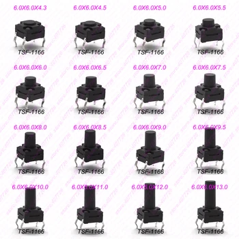 

50PCS 6x6mm H=4.3/4.5/5/5.5/6/6.5~13MM Waterproof Series 4PIN DIP Momentary Tactical Button Switch Key Button