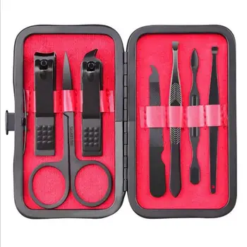 

7pcs/set Manicure Nail Clippers Pedicure Set Portable Travel Hygiene Kit Stainless Steel Nail Tool Set